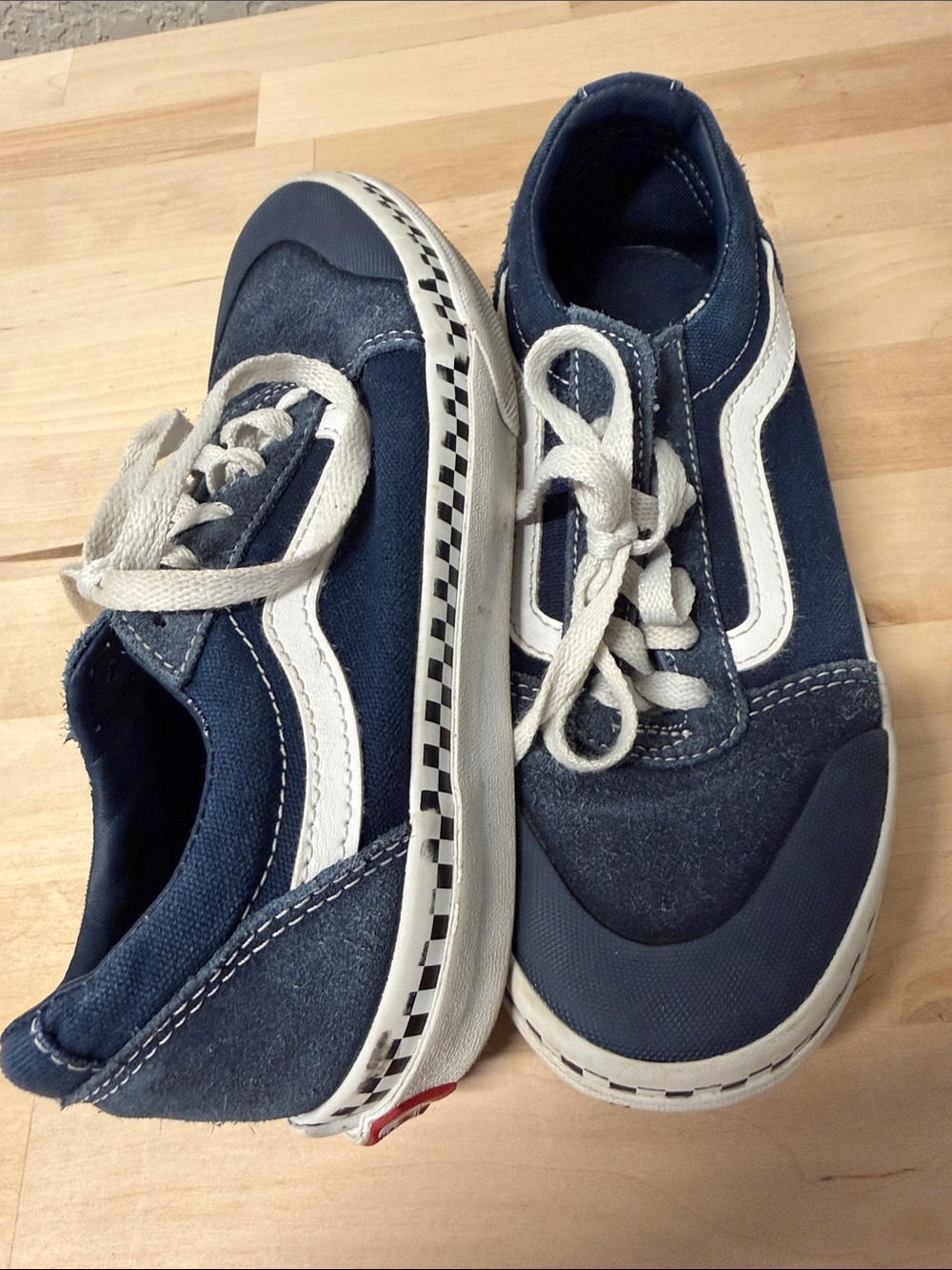 Youth Vans size 3 Navy and White Casual Lace-Up
